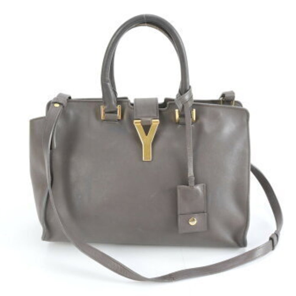 Saint Laurent Paris YSL Y Line Cabas Leather Shoulder Bag Crossbody Tote